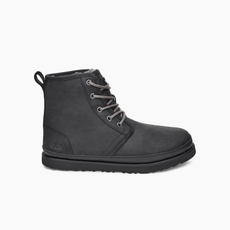 UGG Harkley Weather Black Lace-up Boots for Men (FDLS43801)